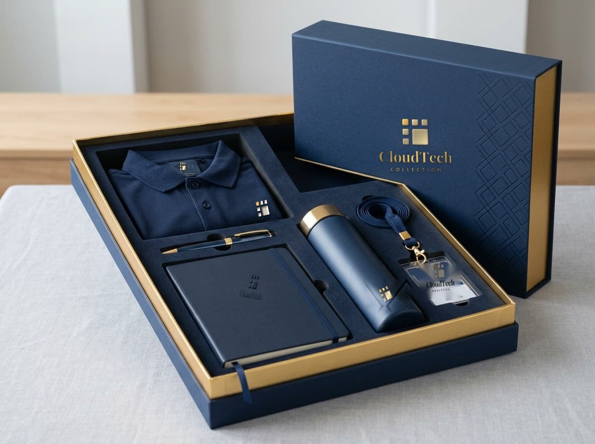 The CloudTech Corporate Kit in its navy gift box