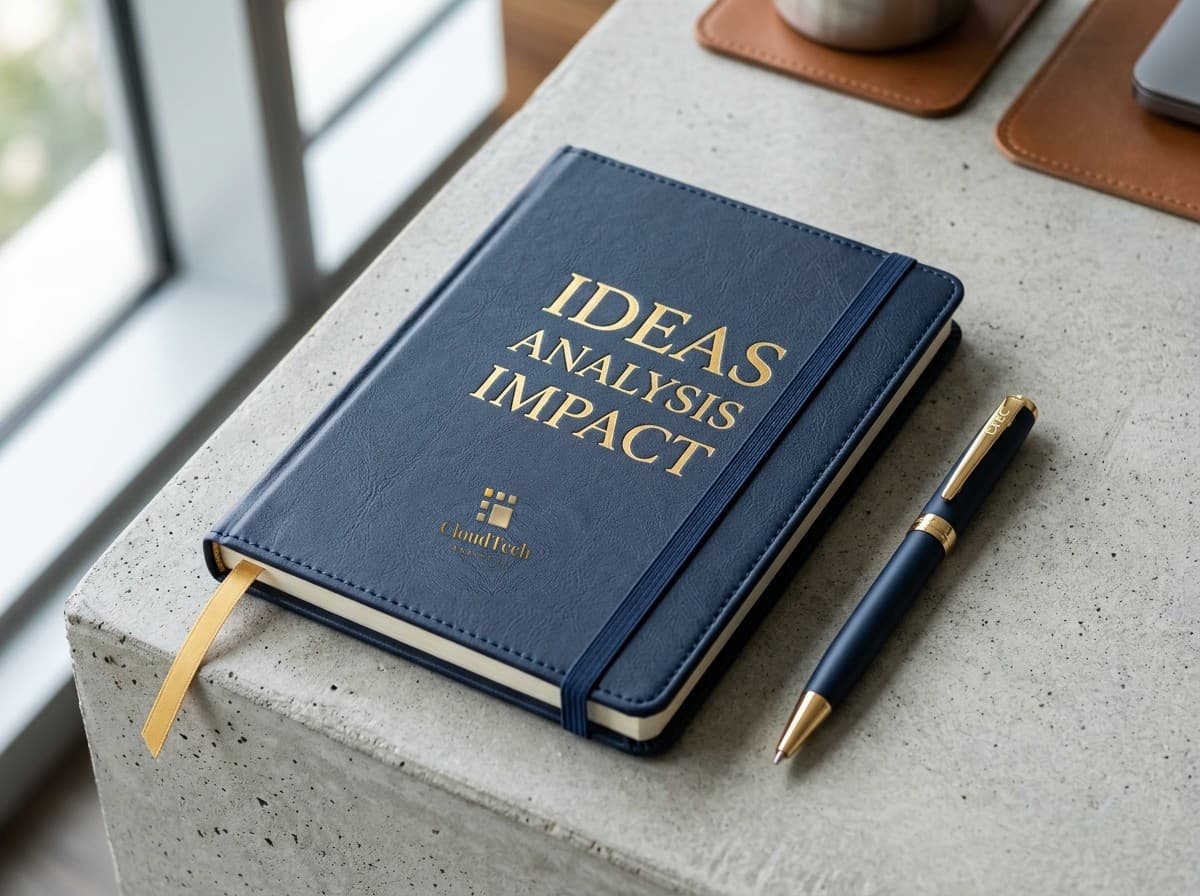 Navy CloudTech Hardcover Journal with gold foil and the Executive Pen